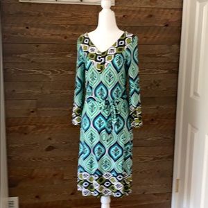 vibrant  wash and wear dress with self belt